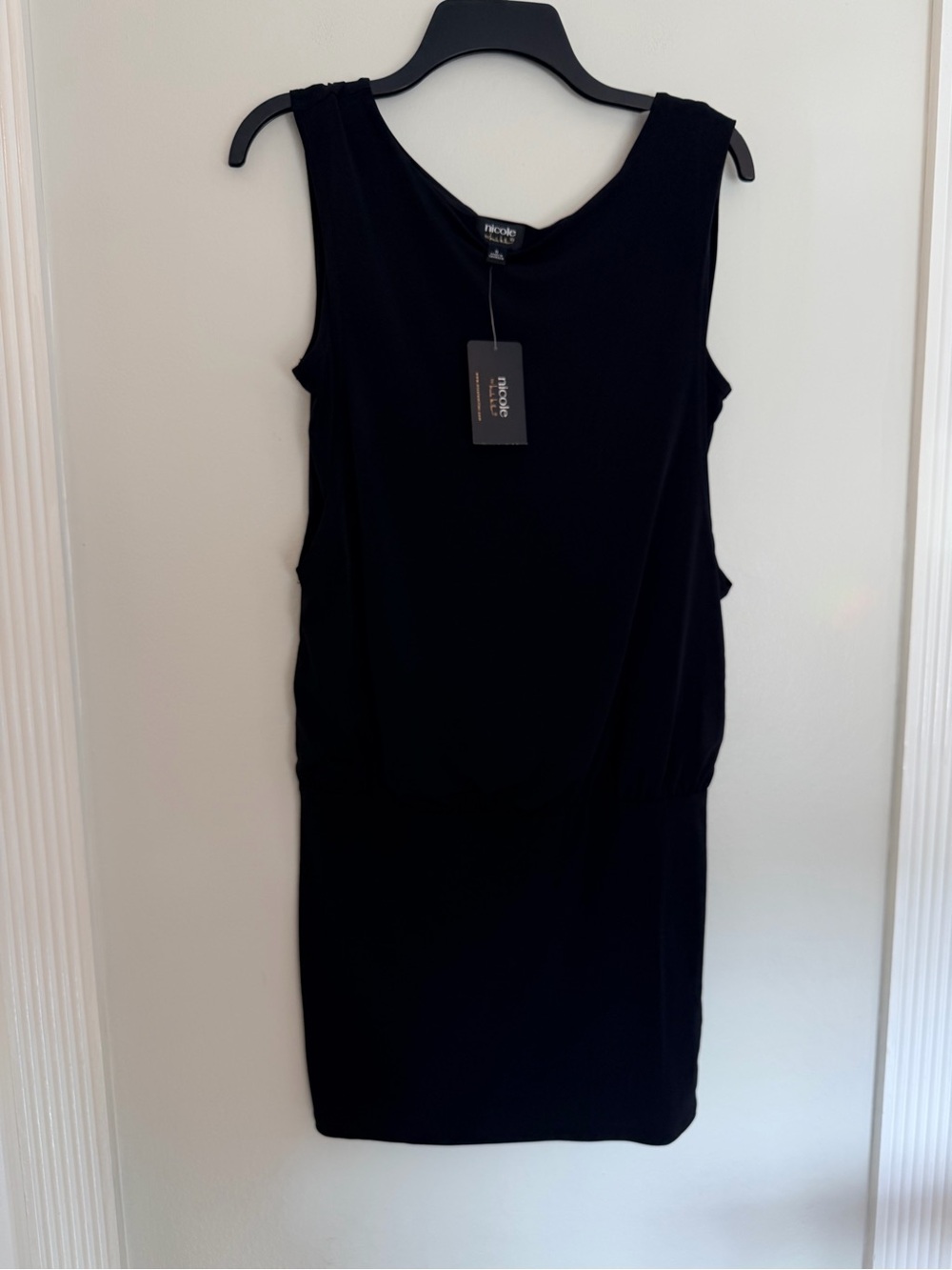 Nicole by Nicole Miller Black Blouson Mini Dress NWT Small